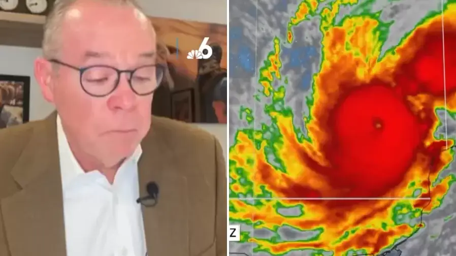 Meteorologista chora ao vivo ao prever furacão Milton